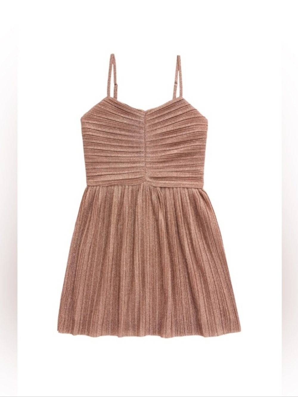 Katie J NYC Tween Sabrina Dress in Nude Shimmer